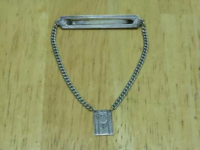 Vintage WADSWORTH Sterling Silver Tie Bar With Chain And “Y” Charm STERLING • $20