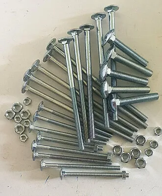 £6.99 • Buy M6 M8 M10 M12 M16 Zinc Cup Square Carriage Coach  Bolts With Hex Full Nuts 