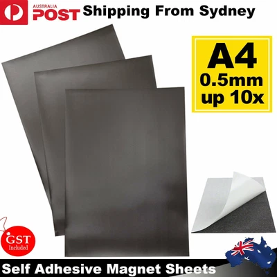 $5.79 • Buy 1/2/5/10x A4 0.5mm Magnetic Magnet Sheets Self Adhesive Thickness Crafts Materia