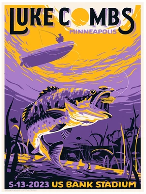 $74.44 • Buy LUKE COMBS Minneapolis MN 2023 Original Concert Poster SIGNED ARTIST PROOF S/N Z