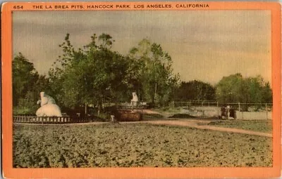 1940's. La Brea Tar Pits. Hancock Park. Los Angeles Ca. Postcard Sl21 • $7.95