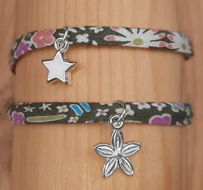 Handmade Bracelet Made From Liberty Of London Floral Fabric With Flower & Star  • £5.50