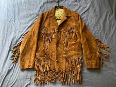 Vintage 60's Pioneer Wear Western Fringe Jacket Native American Hippie 40 • $100