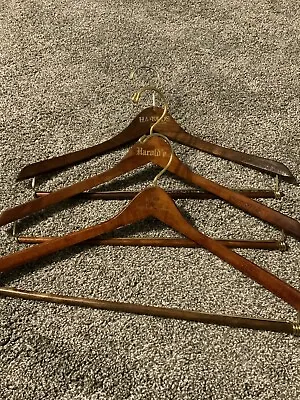 Vintage Lot Of 3 Brown Wooden Suit Pants Closet Hangers • $16