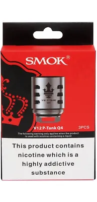 SMOK-V12 P Tank Q4 - Genuine With Authentic Code Pack Of 3 Coils • £7.50