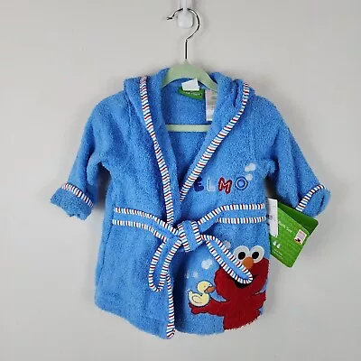 Baby Terry Towelling Bathrobe Sesame Street Elmo Dressing Gown Pyjamas 0-9months • $15.21