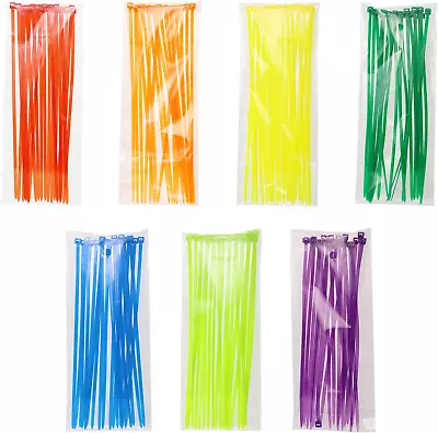 140Pcs 6  Multi-Color Multi-Purpose Nylon Zip Ties (7 Colors) • $9.99