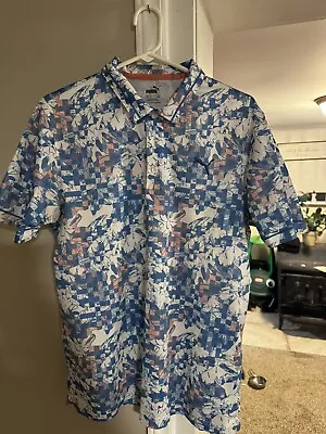Puma Golf Shirt Medium Men’s Botanical Pique • $20