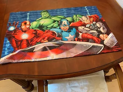 Marvel Avengers Pillowcase Hulk Iron Man Capt. America The Mighty Thor  2 Sided • $13.50