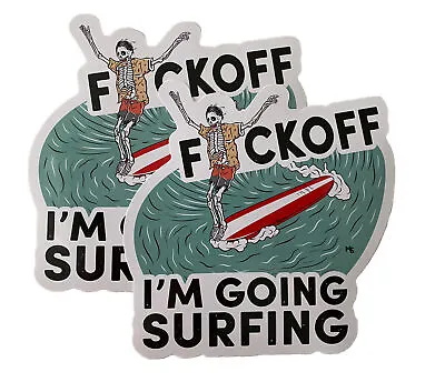 Vintage SURFING I’M GOING SURFING STICKER HOBIE ALMOND Volcom Rip O’Neill “BOGO” • $4.99