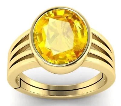 10.00 Carat Natural Yellow Sapphire Gemstone Gold Plated Ring For Women And Men • $45