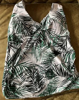 SERAPHINE MATERNITY PINK PALM PRINT TANKINI Top Only No Bottoms SIZE Large • £10