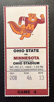 Ohio State Vs Michigan 10/27/1990 Game 4 College Football Ticket Stub • $12.23