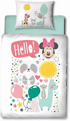 Minnie Mouse Junior Toddler Bed And Cot Reversible Duvet Cover With Pillow Case • £22.99