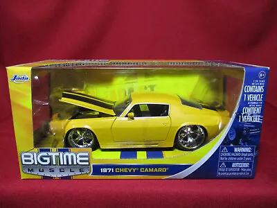 1971 Chevy Camaro Yellow Bigtime Muscle Jada Toys 1/24 Scale Diecast Car • $89.99