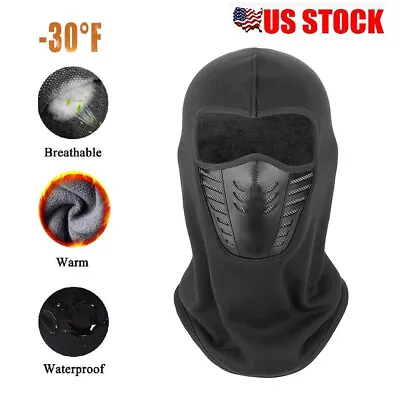 Winter Ski Tactical Hat Motorcycle Fleece Balaclava Neck Full Face Mask Helmet  • $7.59