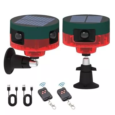  Solar Outdoor Alarm Motion Sensor 360°Motion 2 Record Light +2 Remote Control • $99.41