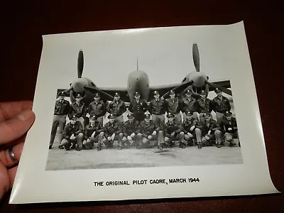 Photographic Portrait  U.S Army Air Forces Pilots & Lockheed P-38 1944 CHALGROVE • $448.03