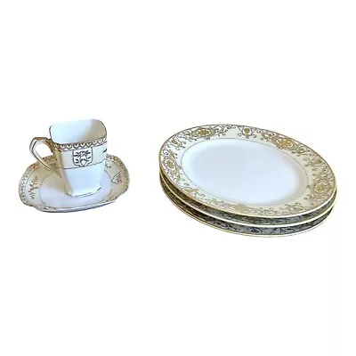 Vintage Noritake Hand Painted Luncheon Set Tea Cup Plates Japan • $65