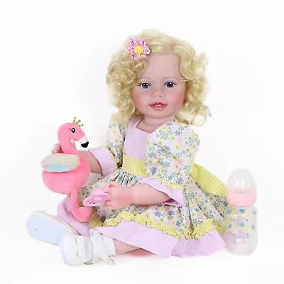22in TODDLER GIRL 3D Painted Skin Visible Veins Soft Full Vinyl Rooted Hair New • $144.95