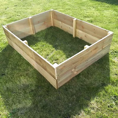 £25.90 • Buy Raised Wooden Garden Bed Large Planter Vegetable Herb Flowers Grow Bed