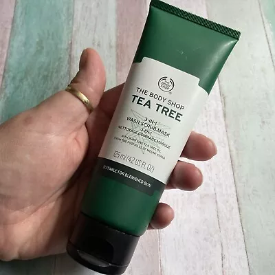 NEW - The Body Shop - Tea Tree 3-in-1 Wash Scrub Mask 125ml • £8