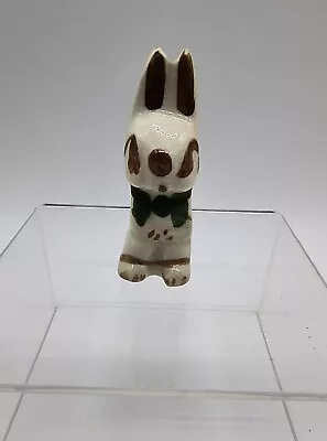 Vintage Rio Hondo California Pottery Bunny Rabbit W/Bowtie Figurine 2.25  Tall • $10