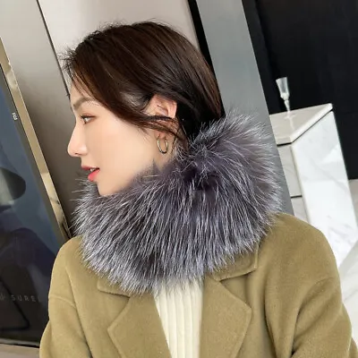 Women's Real Silver Fox Fur Scarf Winter Scarves Collar Warm Wrap Stole • $29.99