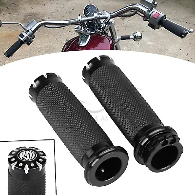 2x Black Hand Grips Handlebar For Harley Sportster Iron 883 1200 V-Rod Softail • $19.98