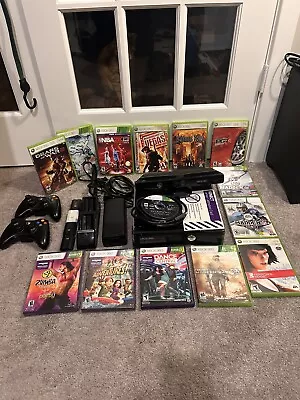 Xbox 360 S Model 1439 Kinect 250GB Black Console 14 Games Bundle NICO Charger • $189.99