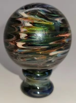 Handmade Contemporary Art Glass Marble 1.80  Boro Green Sparkle By Makai Morsa • $49