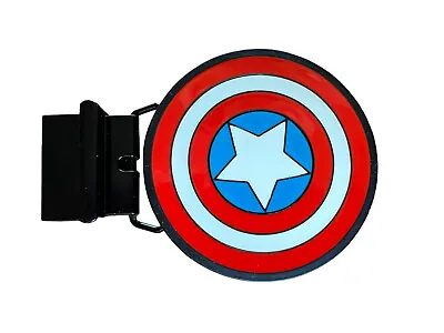 Captain America Shield Belt Buckle 2011 Metal Enamel 3.25  Round Fits 1.5” Belt • $14.90