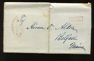 1845 Hale & Co. Locals Cover NYC To Belfast Maine (?Missing Jerome's Handstamp?) • $119.99