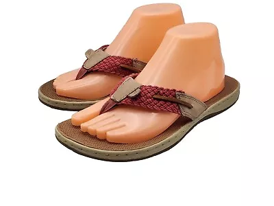 🔥 Sperry Top-Sider Coral Leather & Rope Flip Flop Sandals Women's 9 M 🔥 • $24.99