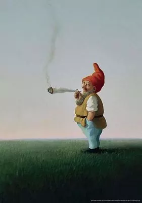 Joint -Zwerg By Michael Sowa Smoking Print 16 1/2x23 1/2 • $17.99