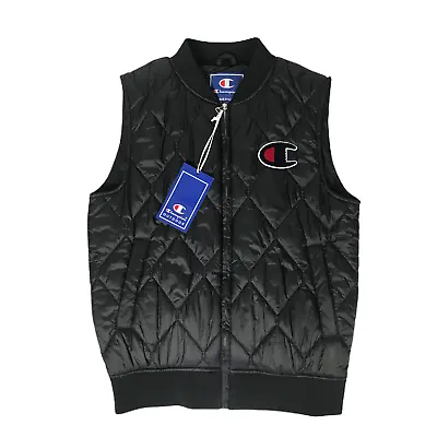 Champion Mens Quilted Bodywarmer Gilet Jacket Size Medium Black Padded Vest • £47.45