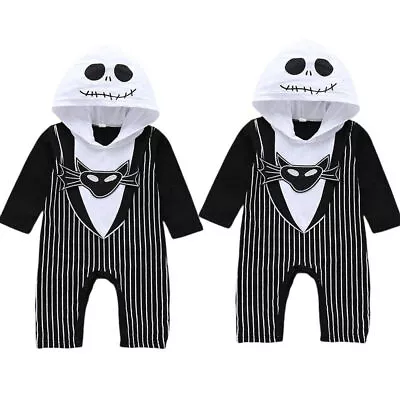 Baby Toddler Jack Skellington Romper Cosplay Costume Halloween Party Jumpsuit' • £13.82