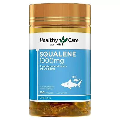 Healthy Care Squalene 1000mg - 200 Capsules | OMEGA 3 Supports General Health • $31.95