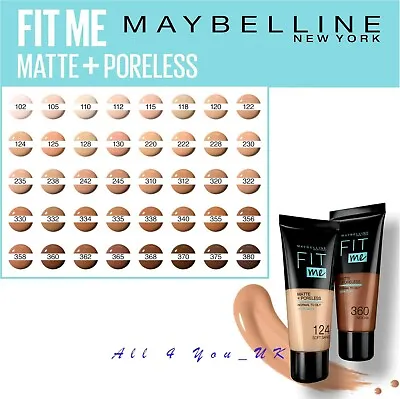 Maybelline Foundation Fit Me Matte & Poreless 30 Ml • £6.49
