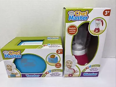 New Chef Master Pretend Play Toaster & Blender With Light Sound Motion Lot Of 2 • $19.99