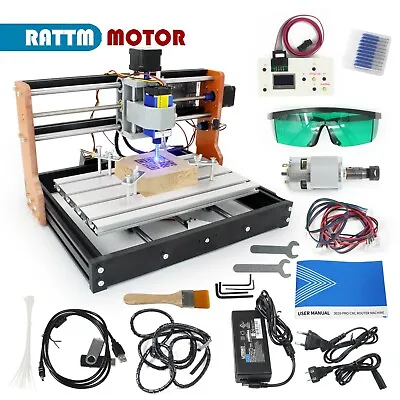 $349.04 • Buy Upgraded CNC 3018 Pro 1W-15W Laser EngravER Milling Machine+ E-Stop+Limit Switch