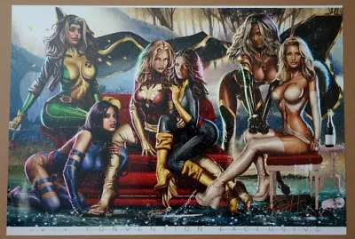 X-Men Girls  ART PRINT Rogue Psylocke Phoenix Storm ~ Signed  GREG HORN 13 X19  • $59.99