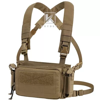 KRYDEX Tactical D3CRM Chest Rig 5.56 7.62 Rifle Pistol Mag Pouch Placard Coyote • $54.95