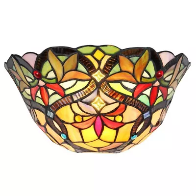 Tiffany Style Wall Sconce Victorian Decorative Mosaic Light Stained Glass Theme • $81.42