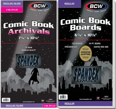 100 Silver/Regular 2-Mil Mylar Archivals Comic Bags By BCW +100 BCW Reg Boards • $84.99