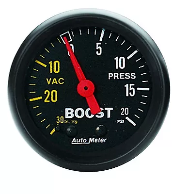 Auto Meter 2601 Z-Series Vacuum 30 In/Hg & Boost 20 PSI Mechanical Gauge 2 1/16  • $84