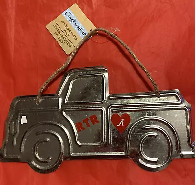 Crafters Square Embossed Metal Truck W/Alabama Crimson Tide Christmas 9.5x5.25 • $12