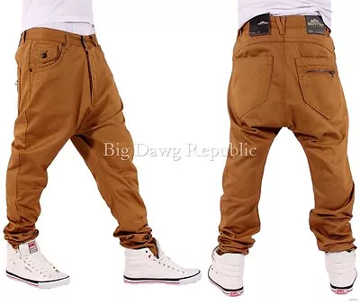 Nappy Boy Men's Designer Drop Crotch Tapered Chinos New Time Money Is Era Mstd • £34.99