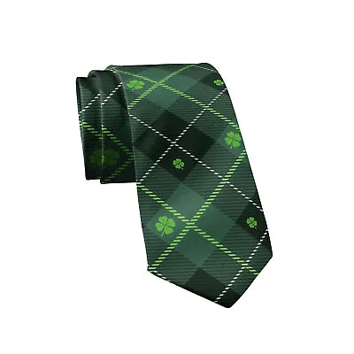 Saint Patricks Day Plaid Tie Funny Ties For Men St Patricks Ties Mens Novelty • $14