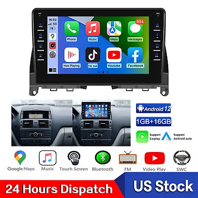 8' Car Radio For Mercedes Benz C200 C230 C300 2006-2011 Android 13 Gps Head Unit • $141.39